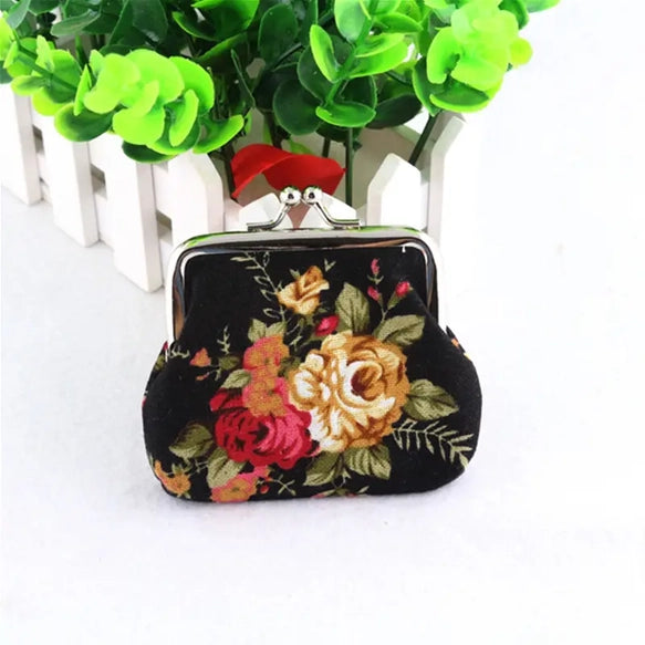 Floral Coin Purse, Cute Small Storage Purse Coins Trinkets