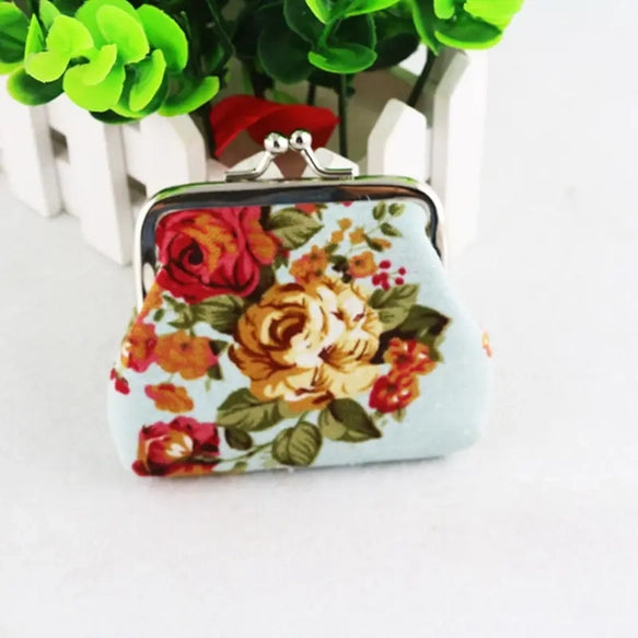 Floral Coin Purse, Cute Small Storage Purse Coins Trinkets