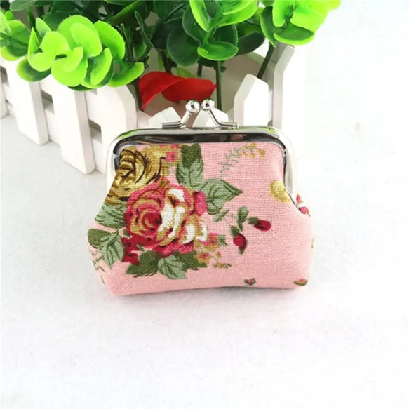 Floral Coin Purse, Cute Small Storage Purse Coins Trinkets