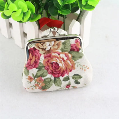 Floral Coin Purse, Cute Small Storage Purse Coins Trinkets